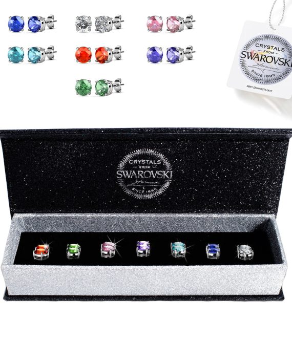Σκουλαρίκια με Κρύσταλλα Swarovski Σετ των 7 (Beauty 10019)