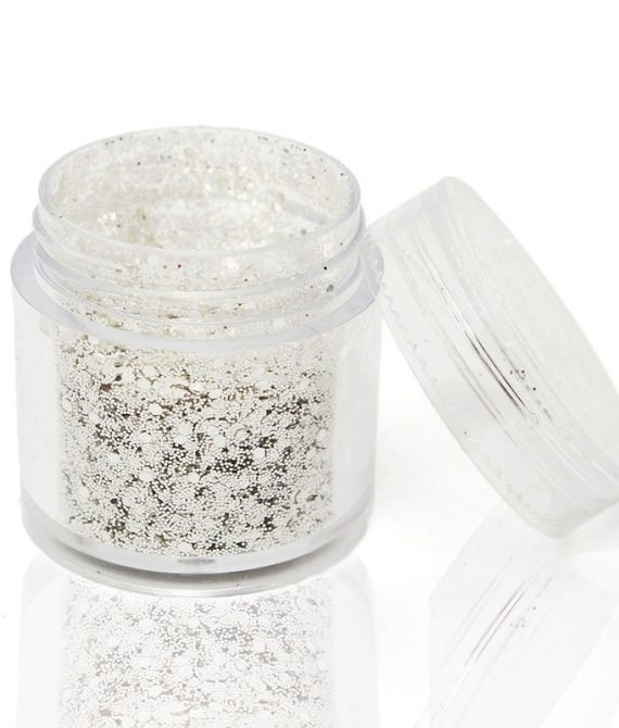 Silver Glitter Σκόνη Νυχιών