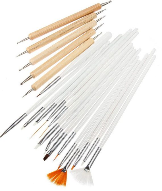 Beautyware Επαγγελματικό ΣΕΤ 20 Πινέλα Νυχιών για Μανικιούρ Πεντικιούρ