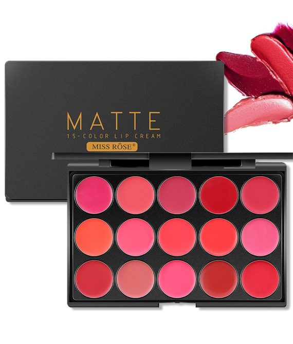 MISS ROSE Παλέτα Matte Κραγιόν 15 Χρωμάτων 150g